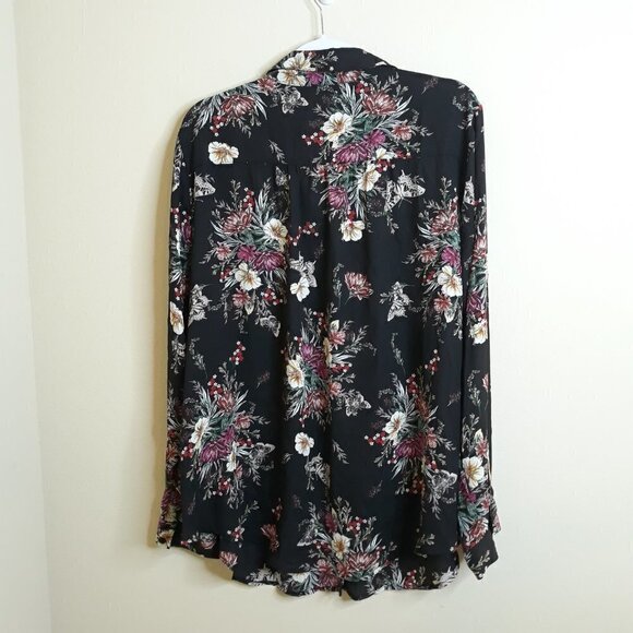 Torrid Black Floral Blouse Plus Size Top Sz 3 (3X) - Picture 6 of 8